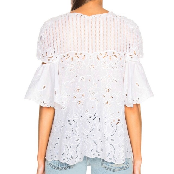 JONATHAN SIMKHAI V-Neck Scallop Cutout Embroidery Top - Picture 8 of 16